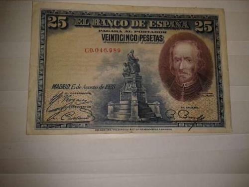 Billete de 25 pesetas original de España del - Imagen 1