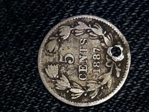 Vendo moneda de 1887 de 5 centavos escucho p - Imagen 1