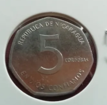 Vendo moneda de 5 cordoba nicaraguense del a - Imagen 1