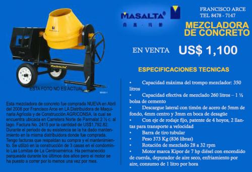 MEZCLADORA DE CONCRETO 1100 Motor Diesel de - Imagen 1